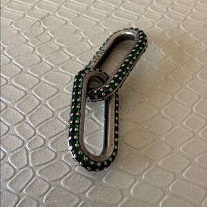 Pandora Pave Green and Silver Oval Links